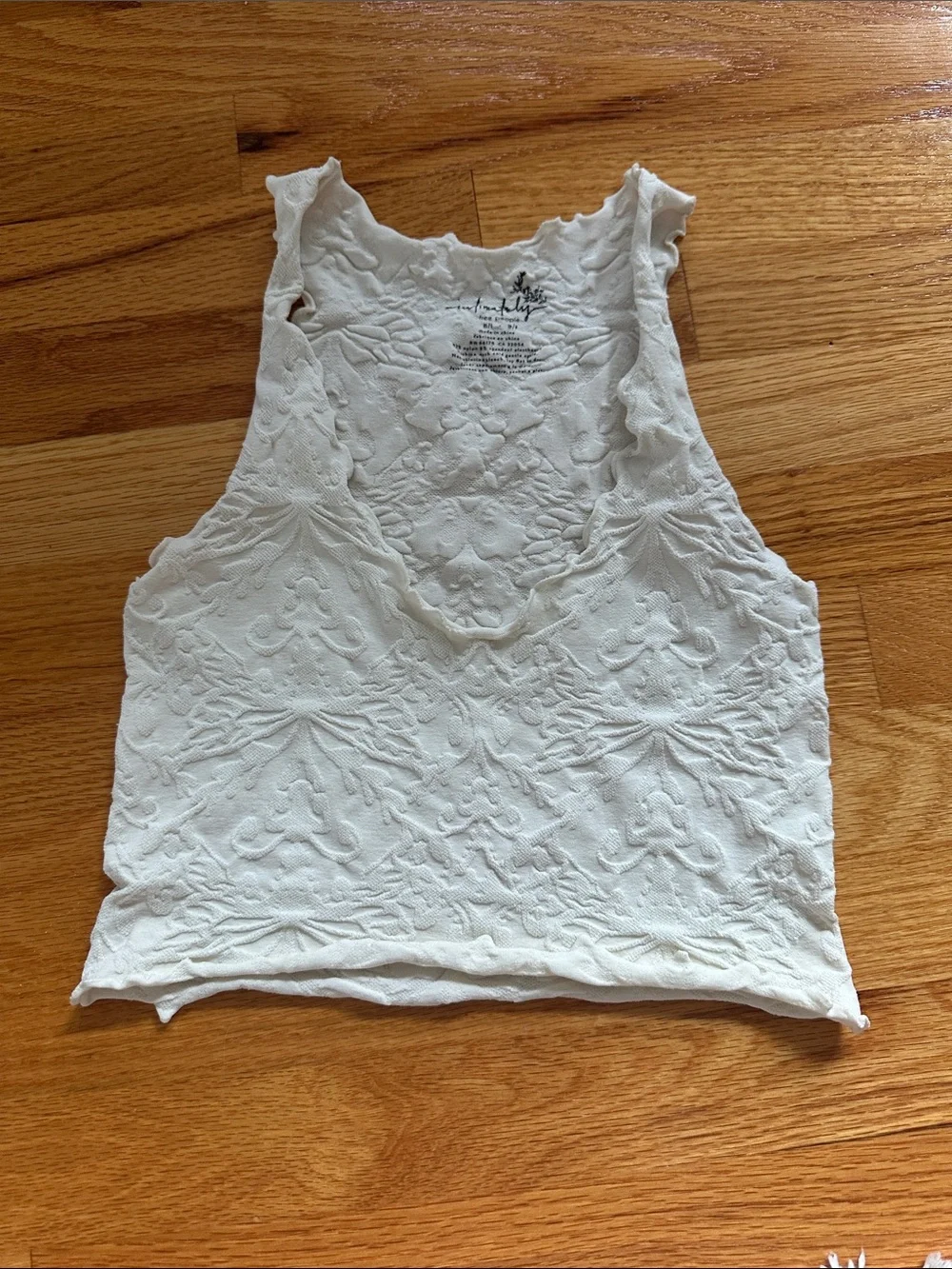 Intimately by Free People Lace-Textured White Women's Tank Top - Picture 1 of 3